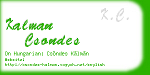 kalman csondes business card