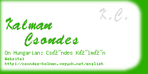 kalman csondes business card